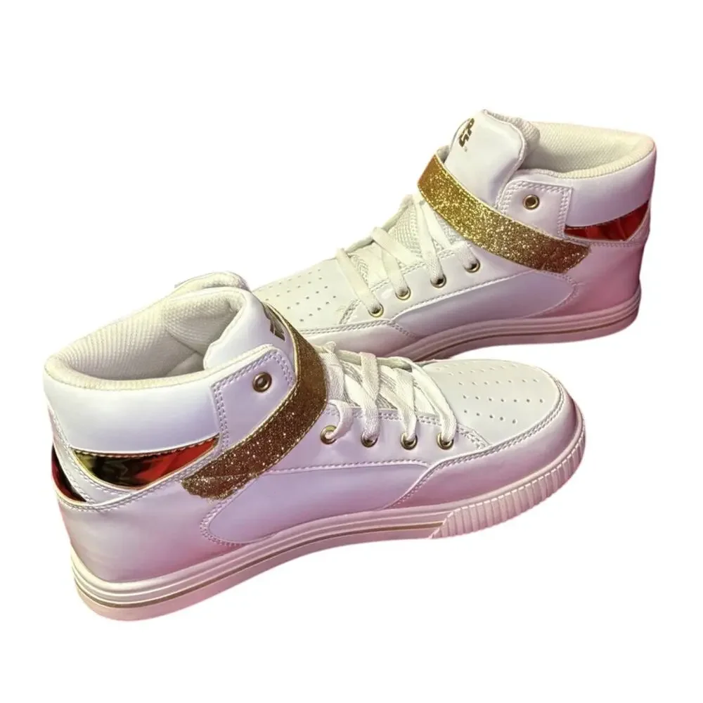 NWT Star Wars REY White Gold Hi Top Skechers Sneakers Athletic Shoes Size 6M 8W